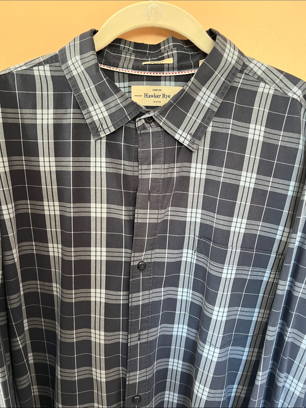 Men's Navy Plaid Button-Up Shirt